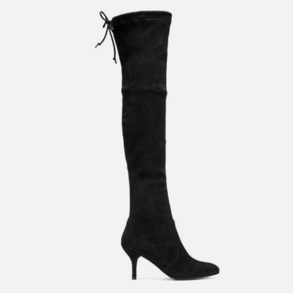 Stuart Weitzman black suede Tiemodel over-the-knee high heel boots - size 7.5 - Picture 4 of 8